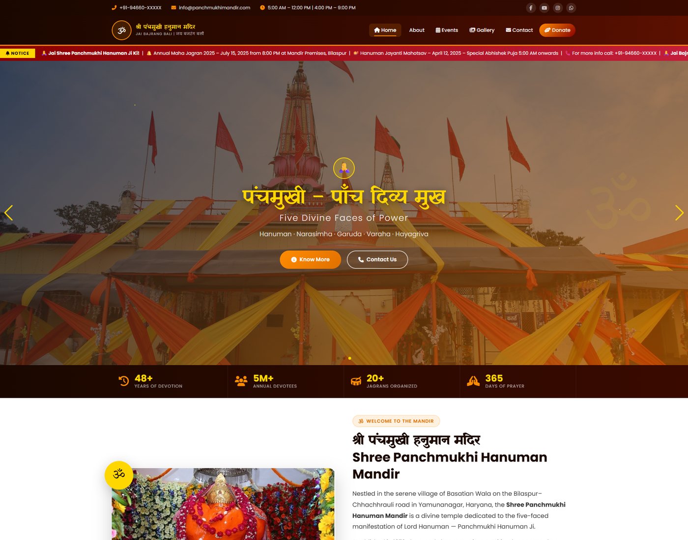 Hanuman Mandir Website